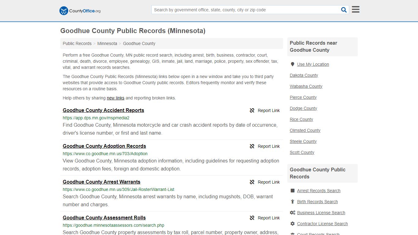 Goodhue County Public Records (Minnesota) - County Office