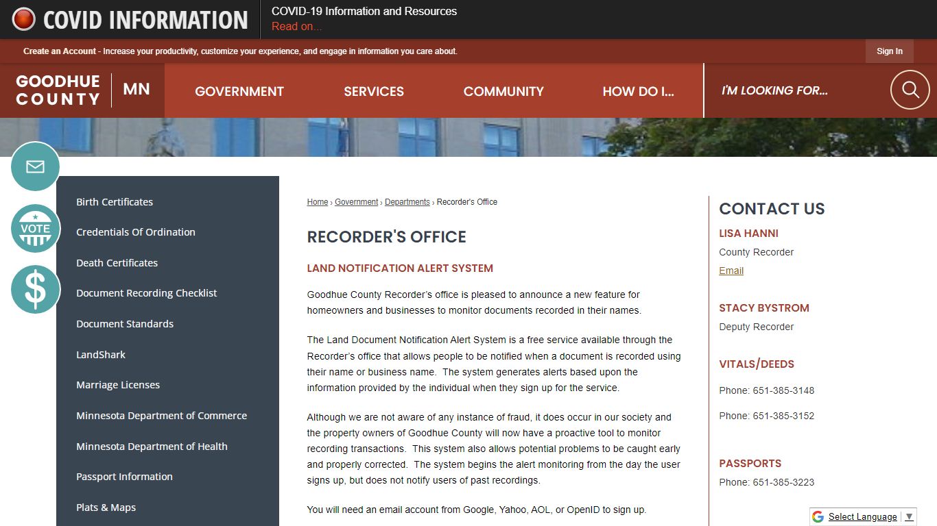 Recorder's Office | Goodhue County, MN - Official Website - CivicPlus