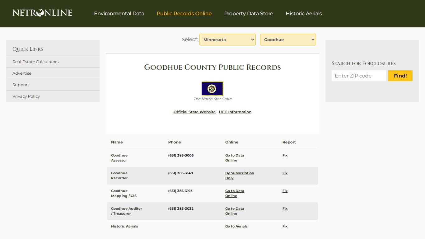 Goodhue County Public Records - NETROnline.com